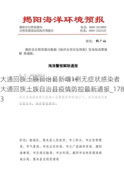 大通回族土族自治县新增1例无症状感染者  大通回族土族自治县疫情防控最新通报_1783