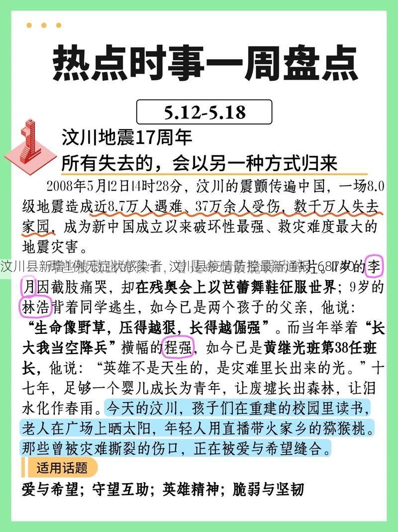 汶川县新增1例无症状感染者 汶川县疫情防控最新通报_68740