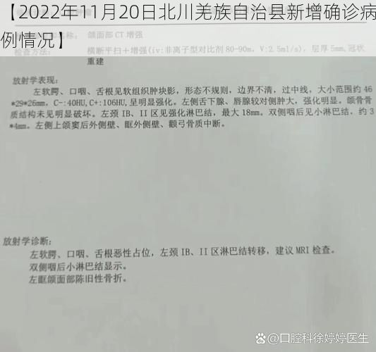 【2022年11月20日北川羌族自治县新增确诊病例情况】