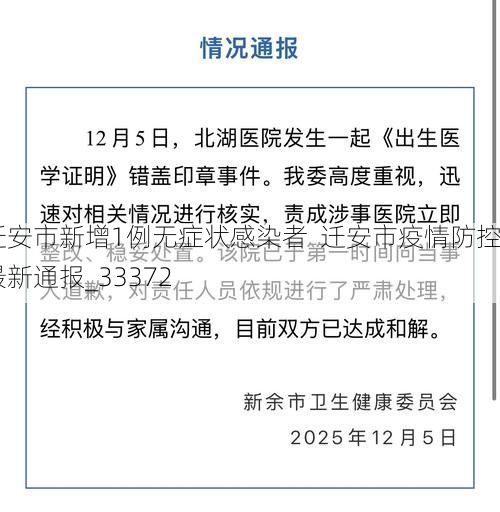 迁安市新增1例无症状感染者 迁安市疫情防控最新通报_33372