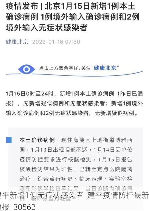 建平新增1例无症状感染者 建平疫情防控最新通报_30562