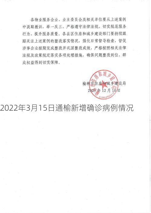 2022年3月15日通榆新增确诊病例情况