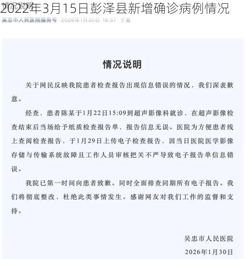 2022年3月15日彭泽县新增确诊病例情况
