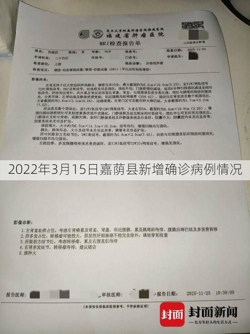 2022年3月15日嘉荫县新增确诊病例情况