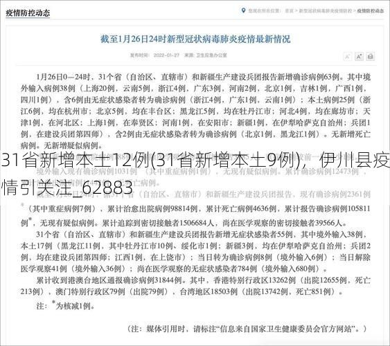 31省新增本土12例(31省新增本土9例),伊川县疫情引关注_62883
