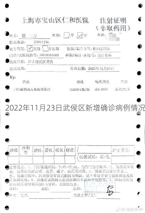 2022年11月23日武侯区新增确诊病例情况