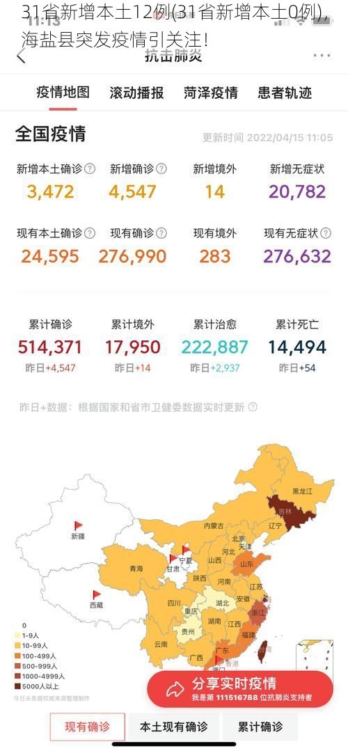 31省新增本土12例(31省新增本土0例)，海盐县突发疫情引关注！