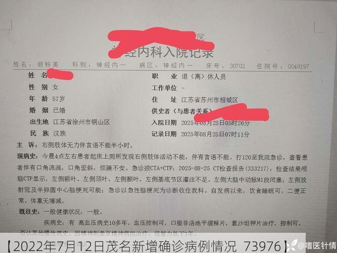 【2022年7月12日茂名新增确诊病例情况_73976】