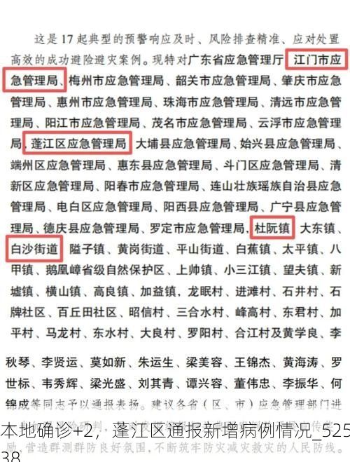 本地确诊+2，蓬江区通报新增病例情况_52538
