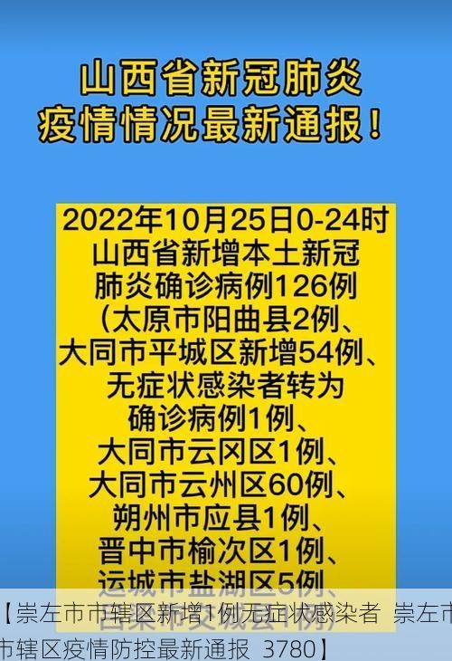 【崇左市市辖区新增1例无症状感染者  崇左市市辖区疫情防控最新通报_3780】