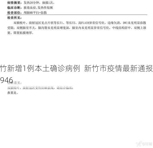 新竹新增1例本土确诊病例  新竹市疫情最新通报_5946