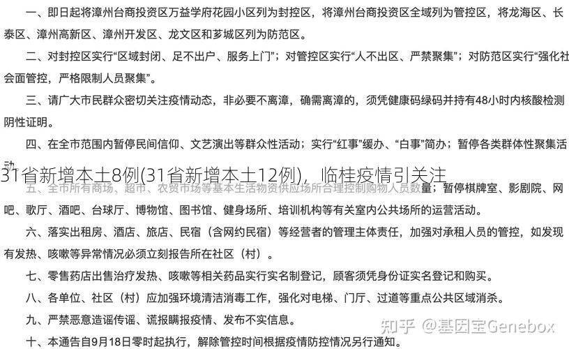 31省新增本土8例(31省新增本土12例)，临桂疫情引关注