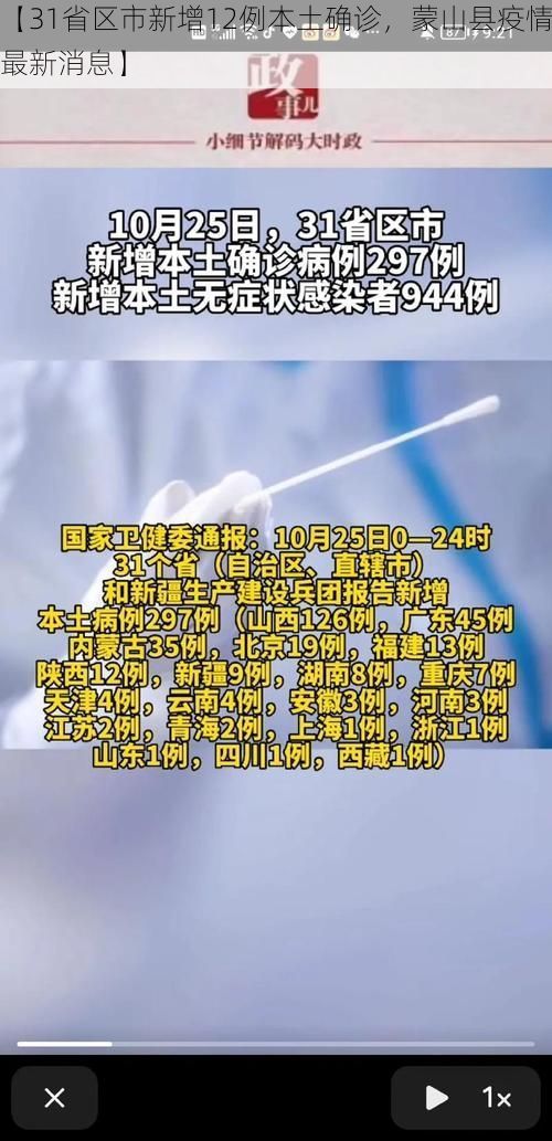 【31省区市新增12例本土确诊，蒙山县疫情最新消息】