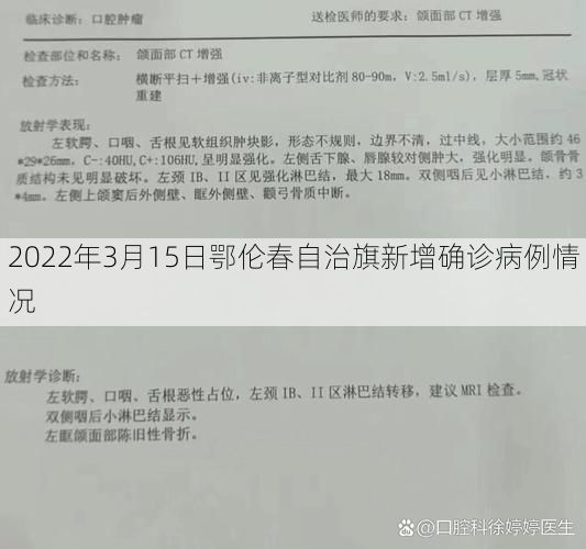 2022年3月15日鄂伦春自治旗新增确诊病例情况