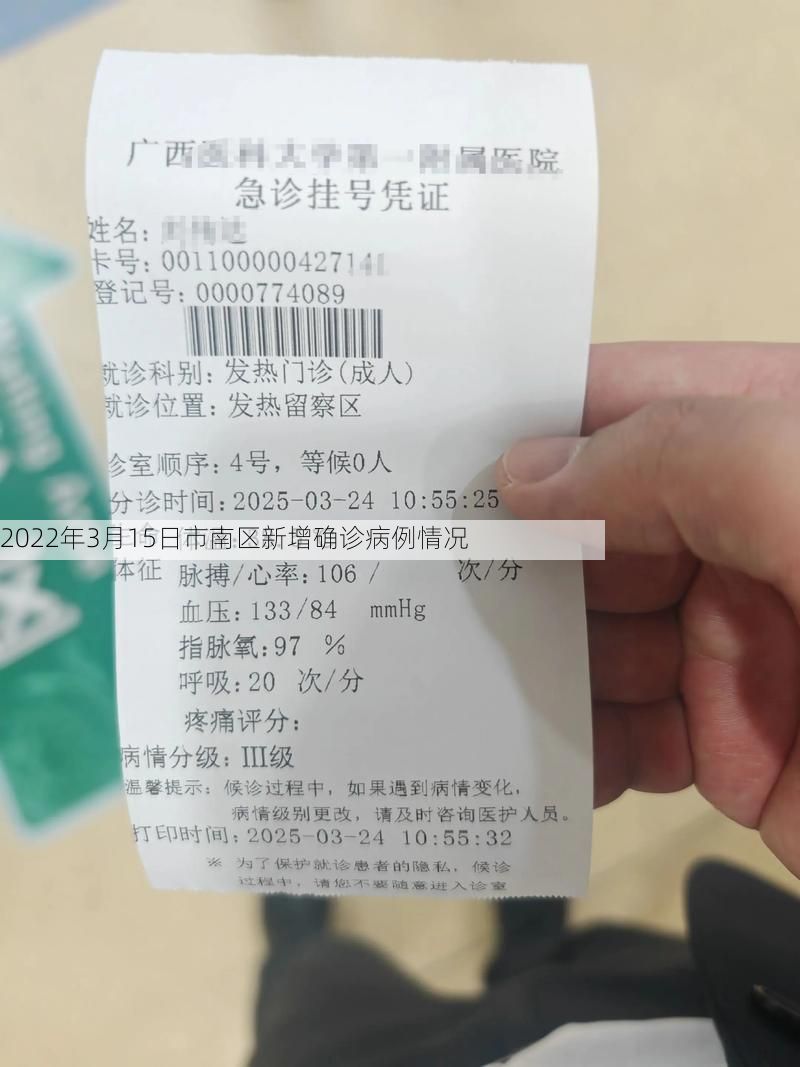 2022年3月15日市南区新增确诊病例情况