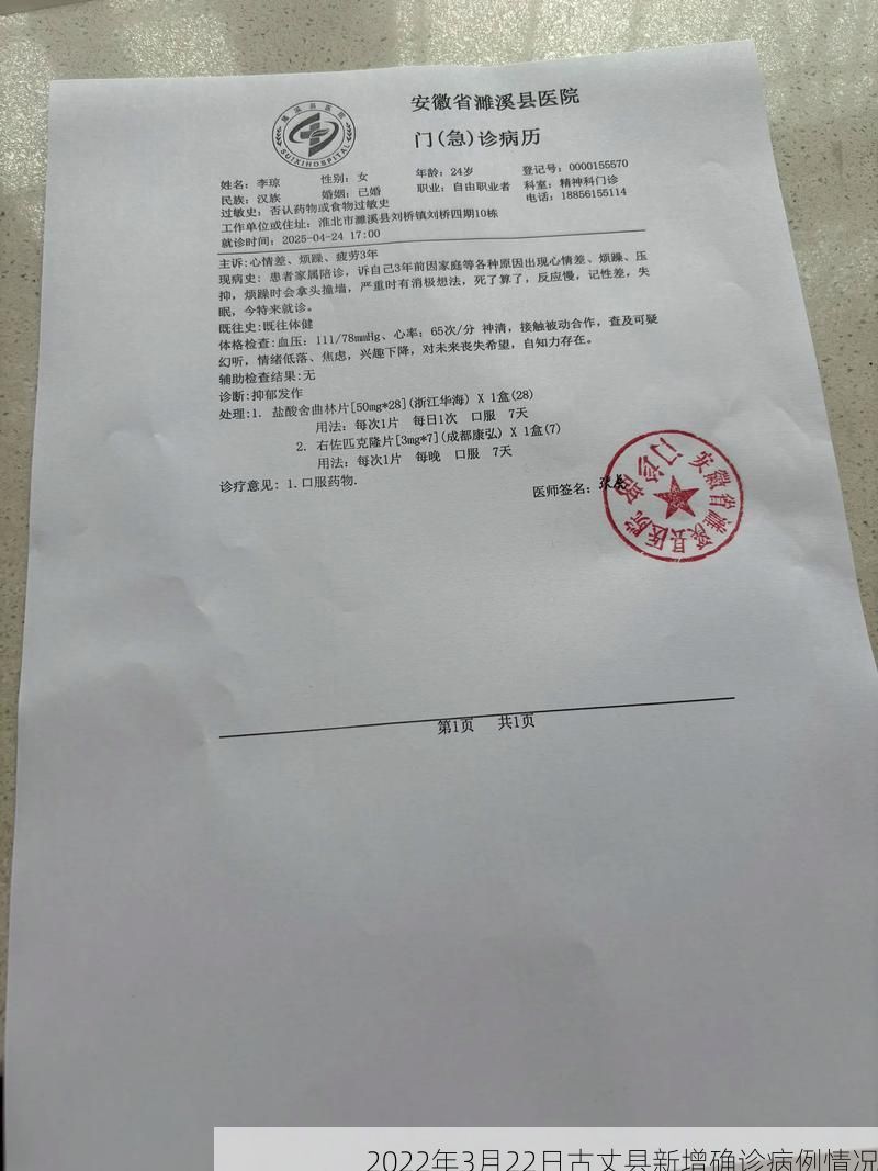 2022年3月22日古丈县新增确诊病例情况