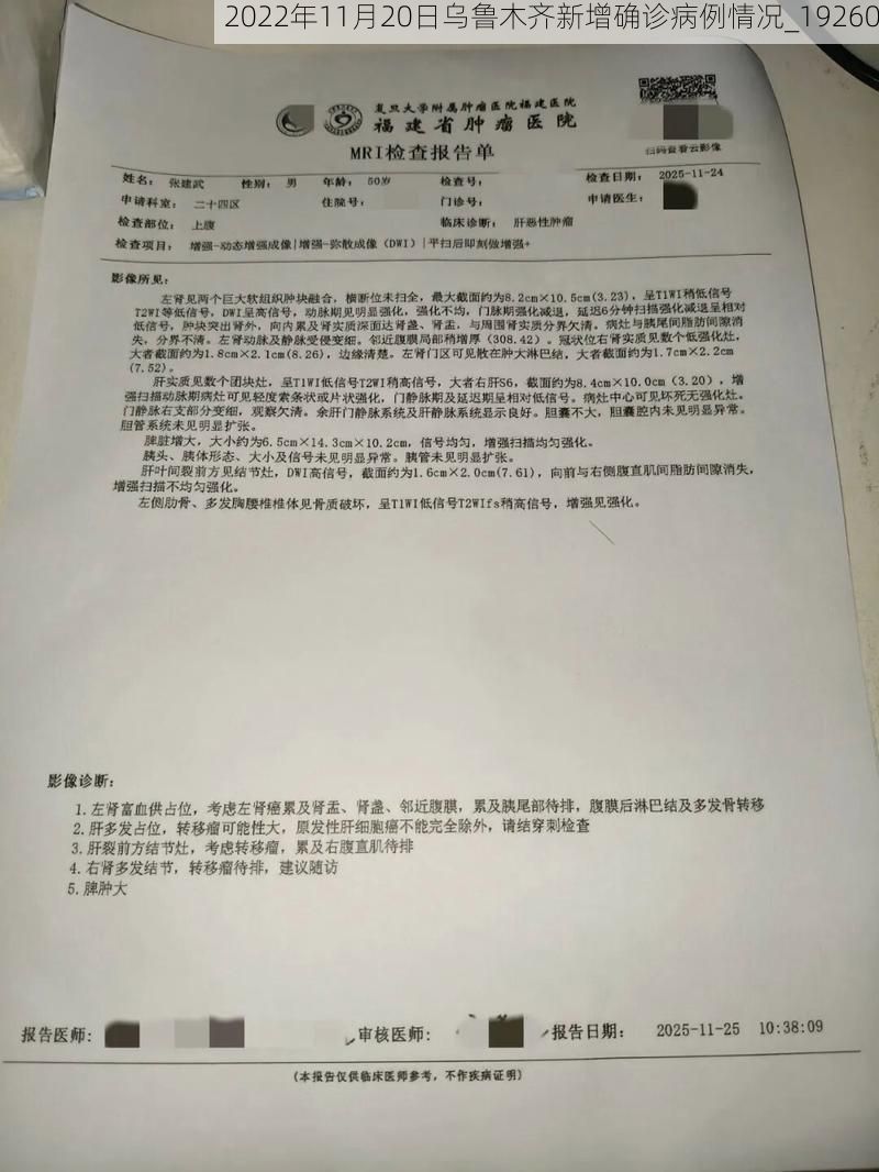 2022年11月20日乌鲁木齐新增确诊病例情况_19260