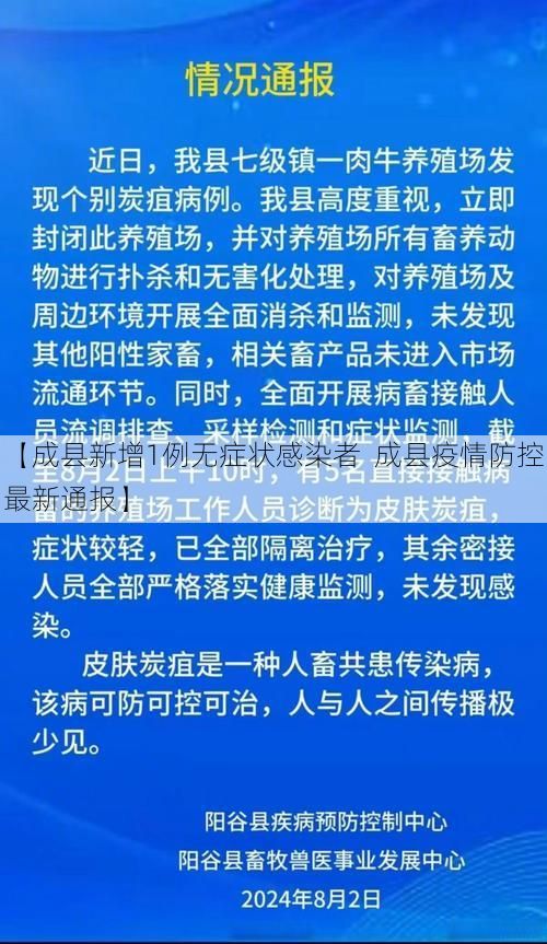 【成县新增1例无症状感染者  成县疫情防控最新通报】