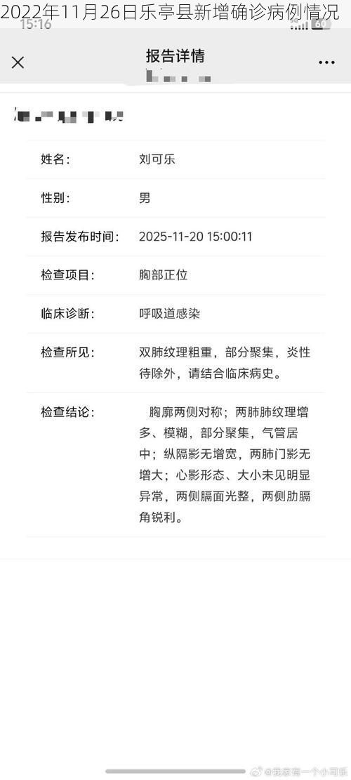 2022年11月26日乐亭县新增确诊病例情况