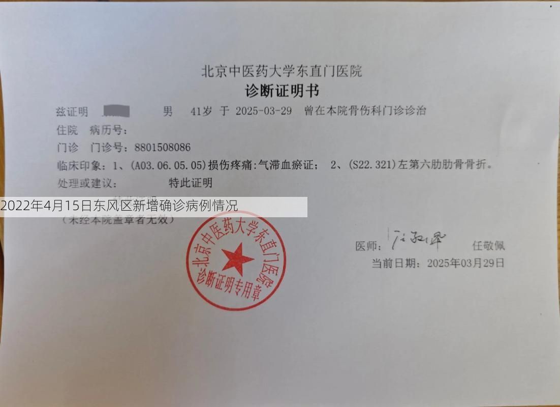 2022年4月15日东风区新增确诊病例情况