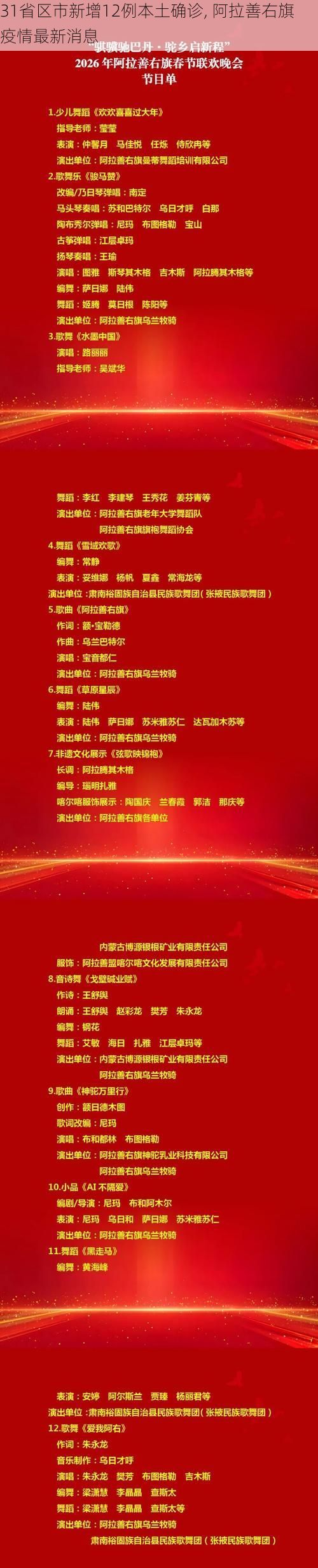 31省区市新增12例本土确诊, 阿拉善右旗疫情最新消息