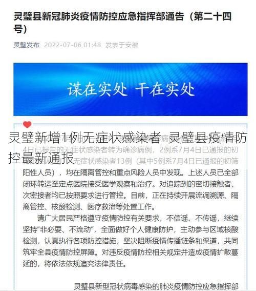 灵璧新增1例无症状感染者 灵璧县疫情防控最新通报