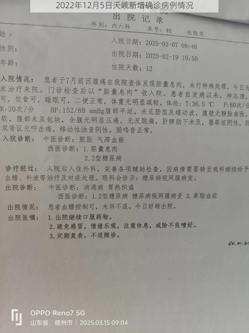 2022年12月5日天峨新增确诊病例情况