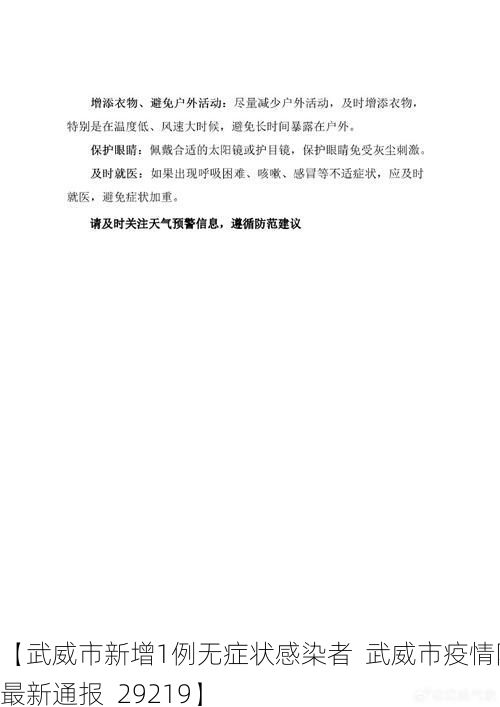 【武威市新增1例无症状感染者  武威市疫情防控最新通报_29219】