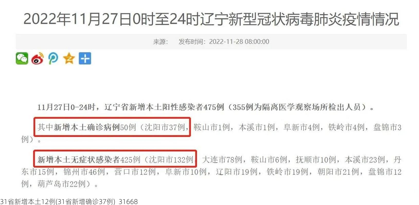 31省新增本土12例(31省新增确诊37例)_31668