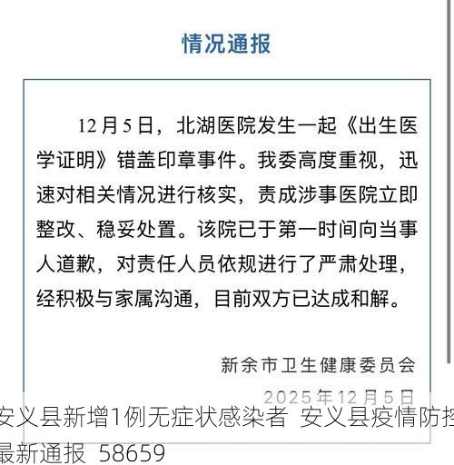 安义县新增1例无症状感染者 安义县疫情防控最新通报_58659