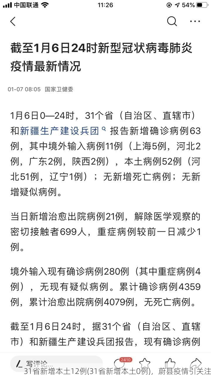 31省新增本土12例(31省新增本土0例),蔚县疫情引关注