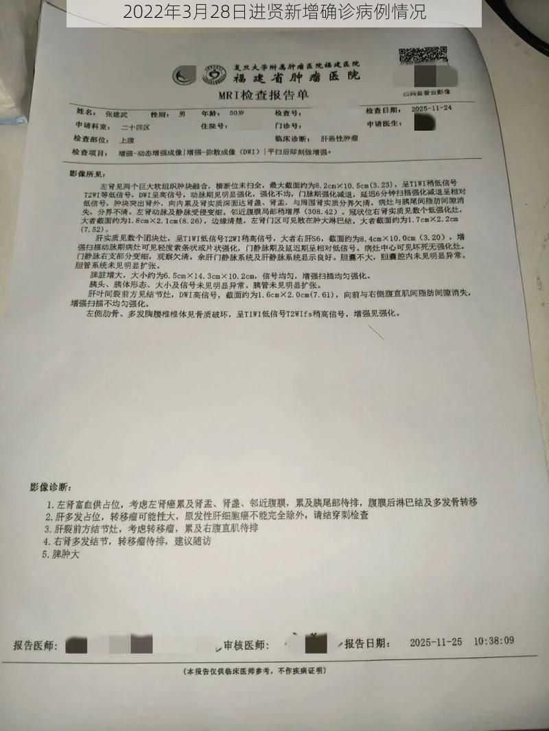 2022年3月28日进贤新增确诊病例情况