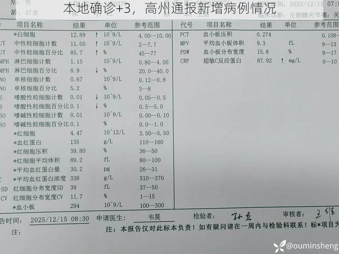 本地确诊+3，高州通报新增病例情况