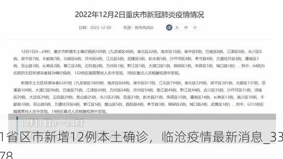 31省区市新增12例本土确诊，临沧疫情最新消息_33278