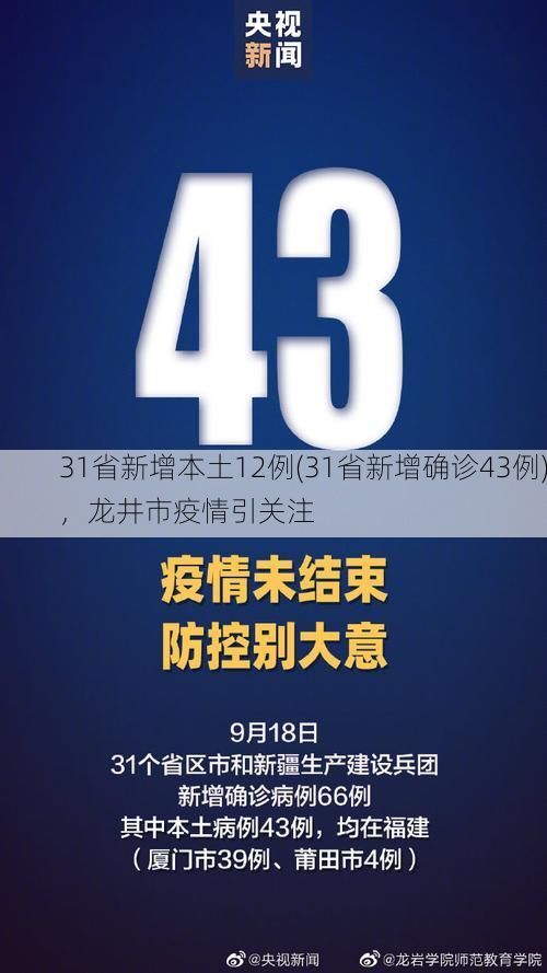 31省新增本土12例(31省新增确诊43例)，龙井市疫情引关注