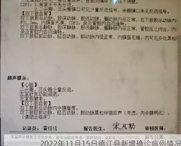 2022年11月15日德江县新增确诊病例情况