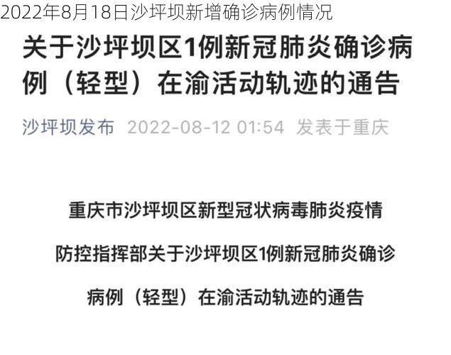 2022年8月18日沙坪坝新增确诊病例情况