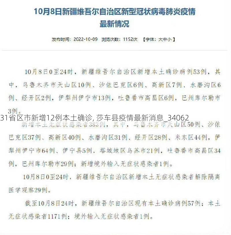 31省区市新增12例本土确诊, 莎车县疫情最新消息_34062