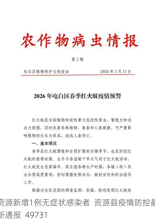 资源新增1例无症状感染者 资源县疫情防控最新通报_49731