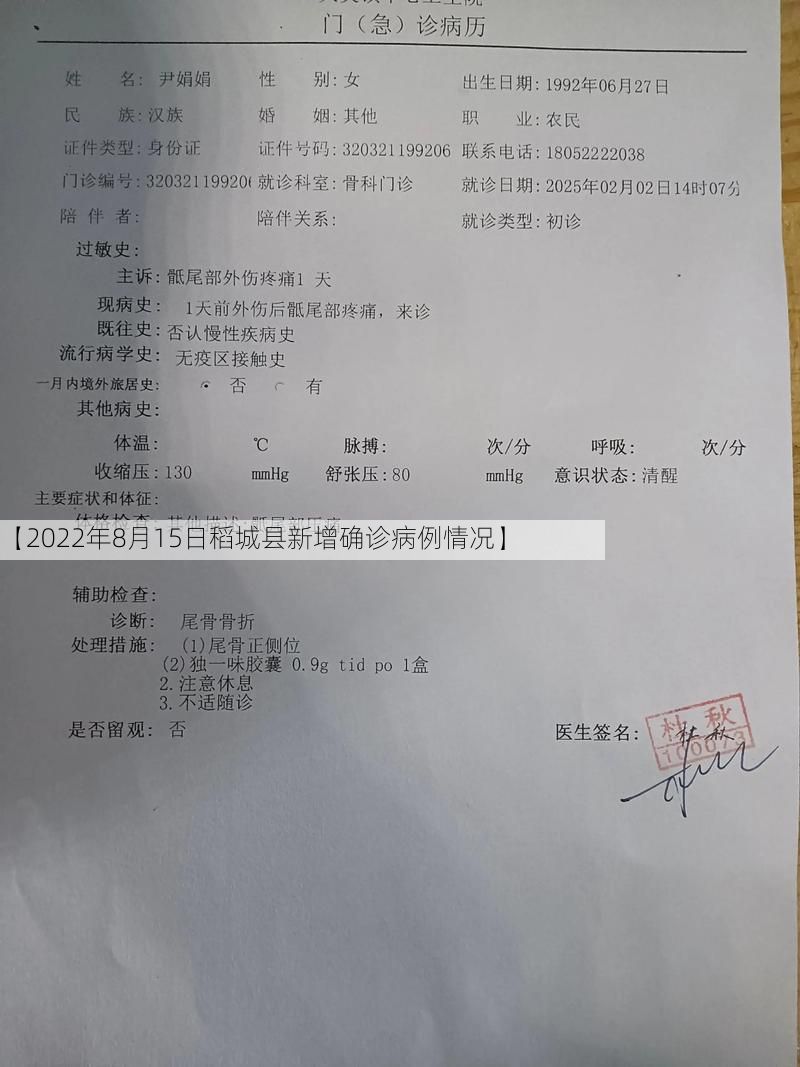 【2022年8月15日稻城县新增确诊病例情况】