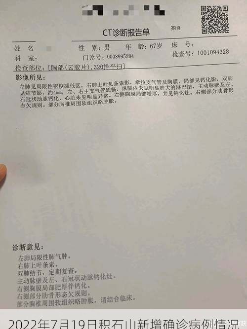 2022年7月19日积石山新增确诊病例情况