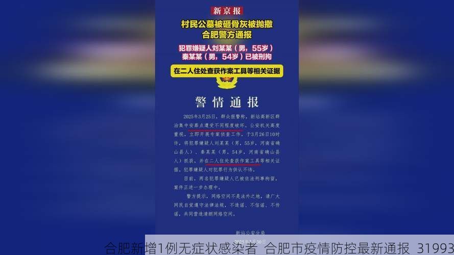 合肥新增1例无症状感染者 合肥市疫情防控最新通报_31993