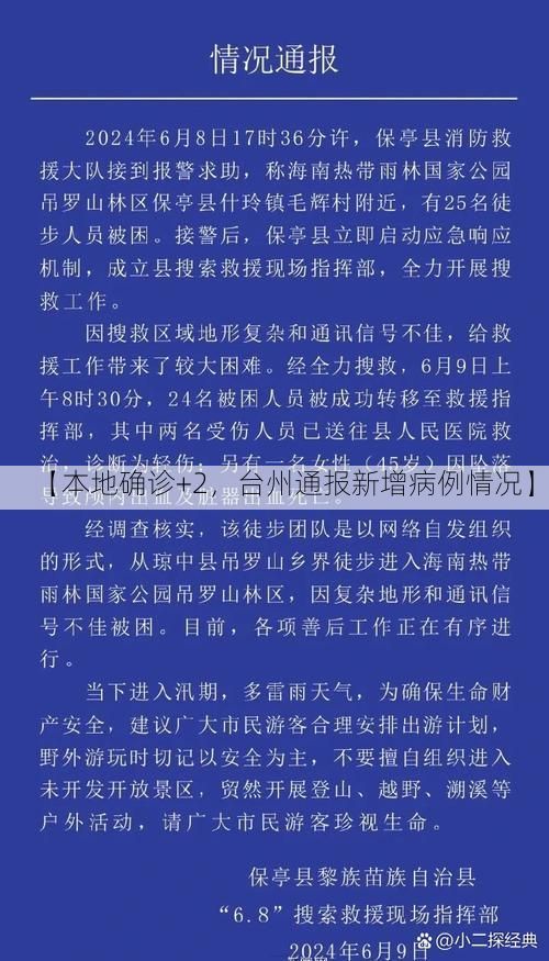 【本地确诊+2，台州通报新增病例情况】