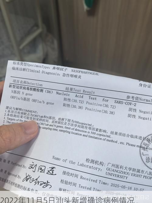 2022年11月5日汕头新增确诊病例情况