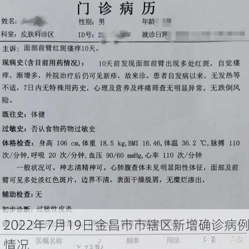 2022年7月19日金昌市市辖区新增确诊病例情况