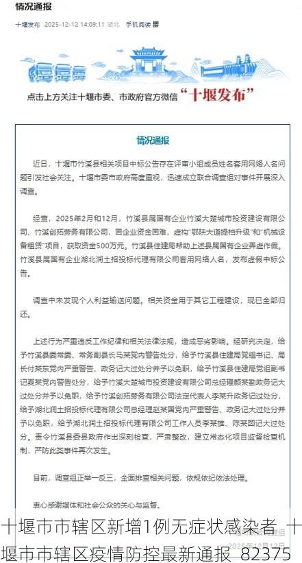 十堰市市辖区新增1例无症状感染者 十堰市市辖区疫情防控最新通报_82375