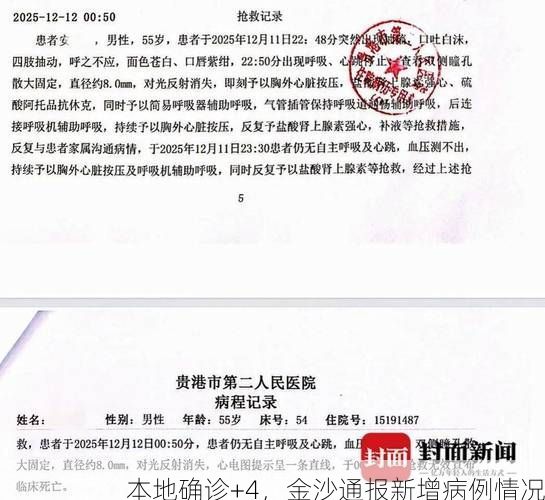 本地确诊+4,金沙通报新增病例情况