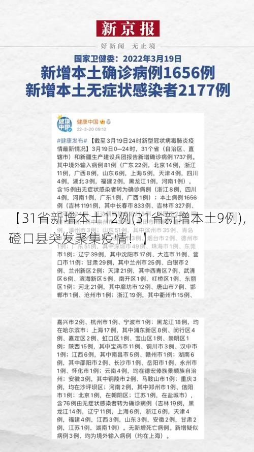 【31省新增本土12例(31省新增本土9例)，磴口县突发聚集疫情！】