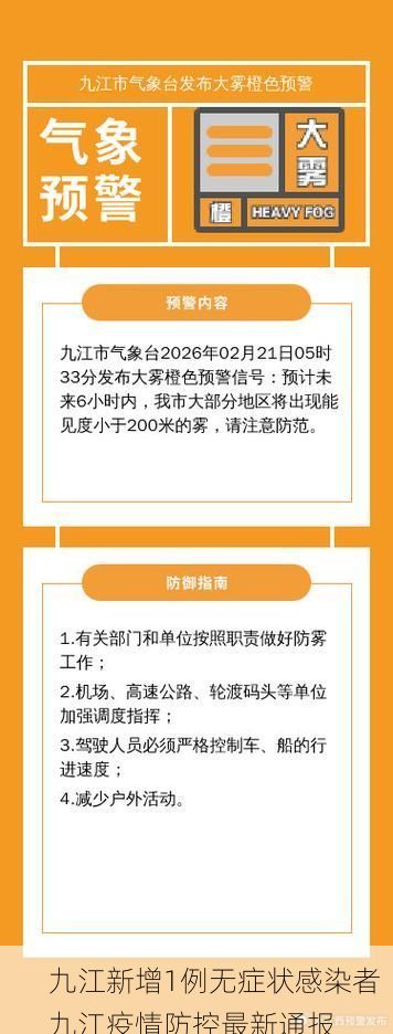 九江新增1例无症状感染者  九江疫情防控最新通报