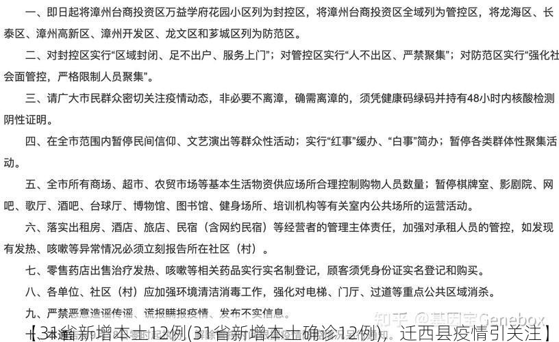 【31省新增本土12例(31省新增本土确诊12例)，迁西县疫情引关注】